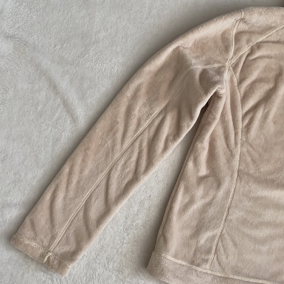 Lands’ End | Cozy Mock Neck Full Zip Jacket Cream (M 10-12) - Picture 13 of 16